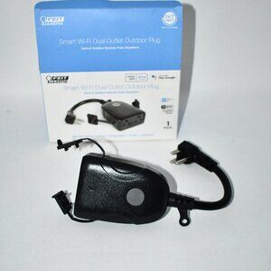 Feit Electric Smart WiFi Dual Outlet Wall Plug, 120V, 15A, Outdoor, Alexa/ Googl